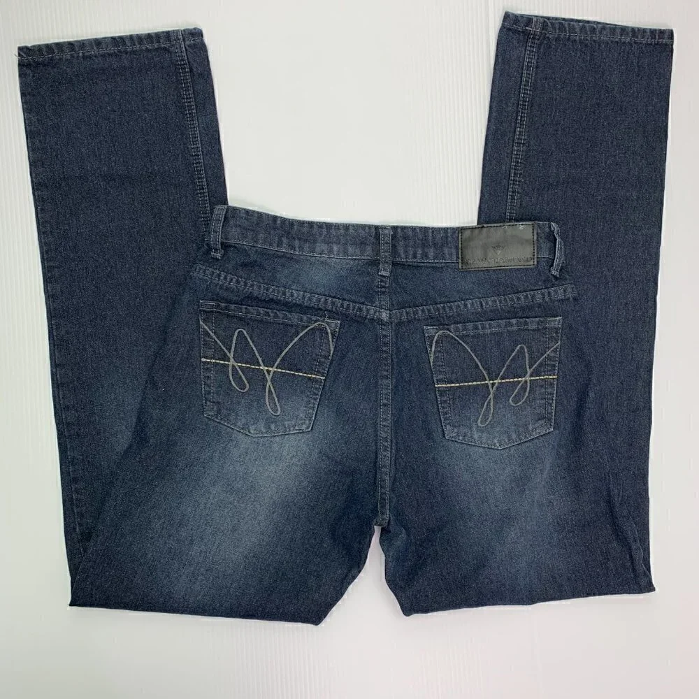 Raw Diamond Jeans Mens 30 x 32 Cotton Slim Fit Dark Wash Distress